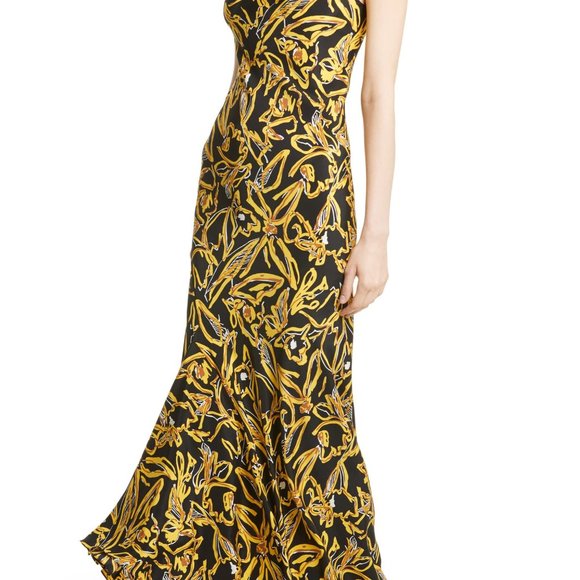 Diane von Furstenberg Print Silk Bias Slip Gown - Picture 3 of 3